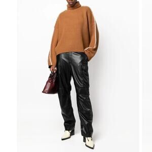 Rag & Bone Sands Black Faux Vegan Leather Cargo Pants 6 $1085